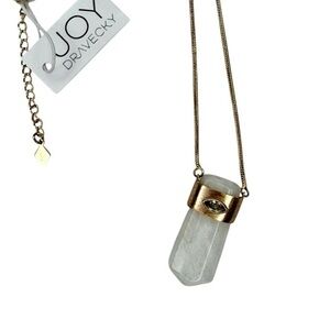 JOY DRAVECKY 14k Gold Moonstone Third Eye Necklace Gold-Plated Moonstone Quartz
